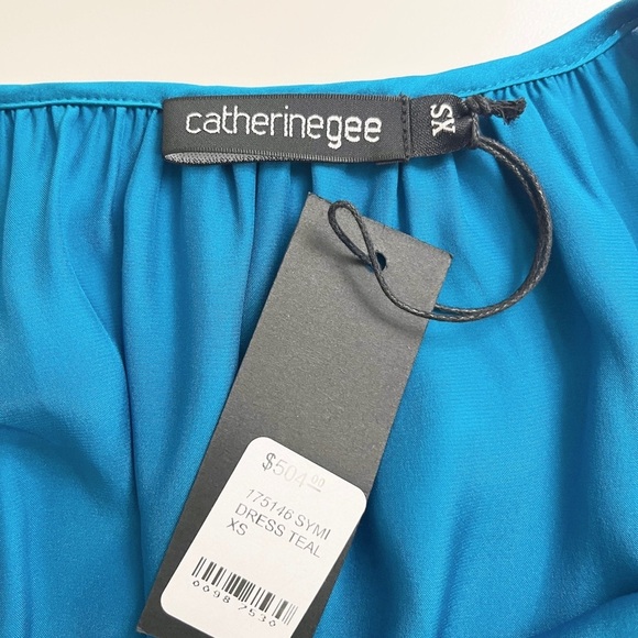 Catherine Gee Symi Silk Sleeveless Maxi Dress - Teal - Picture 9 of 10